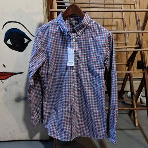 Uniqlo Men's Medium Checkered Button Shirt Red Blu
